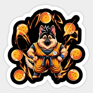 Dragon Ball Cute German Sheperd Sticker